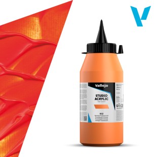 Акрил Vallejo "Studio" 932 Fluorescent Orange (Оранжевый флюо), 1л