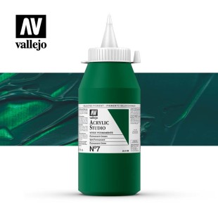 Акриловая краска Vallejo "Studio" #7 Permanent Green (Зеленый прочный), 1л
