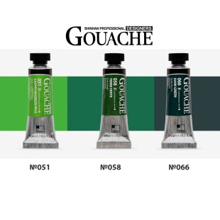 Гуашь Shinhan "Designers GOUACHE" 3 зеленых оттенка (№051, 058, 066)
