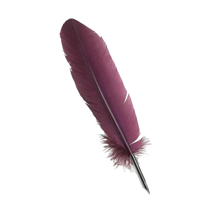 Перо гусиное "Manuscript" бордо, 27см