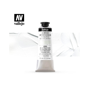 Акрил Vallejo "Artist color" #303 Titanium White Rutile/ Белила титановые глянцевый (60мл)