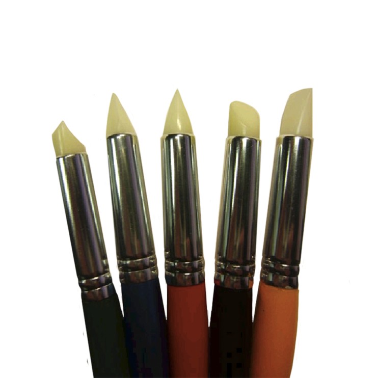 Резиновые кисти для работы со структурн. пастами в наборе (5 шт)/ большие