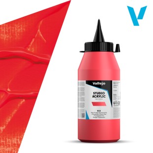 Акрил Vallejo "Studio" 933 Fluorescent Flame Red (Огненно-красный флюо), 1л