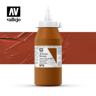 Акриловая краска Vallejo "Studio" #9 Orange Iron Oxide (Марс оранжевый), 1л