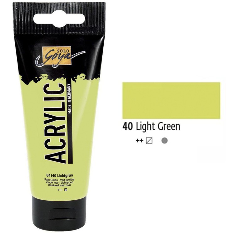 Краска акриловая Solo Goya "Acryl" №40 Светло-зеленый, 100мл.