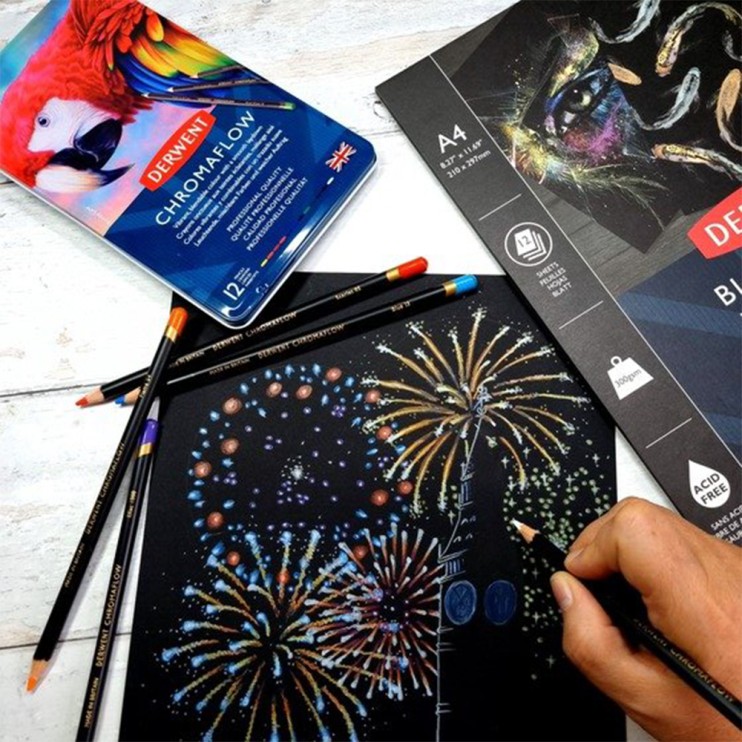 Набор цветных карандашей Derwent "Chromaflow" 12 цветов в металлическом коробе (2305856)