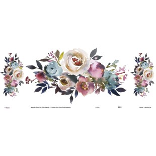 Рисовая декупажная карта Cadence "Watercolor flower" 60х140см, WFCR-019