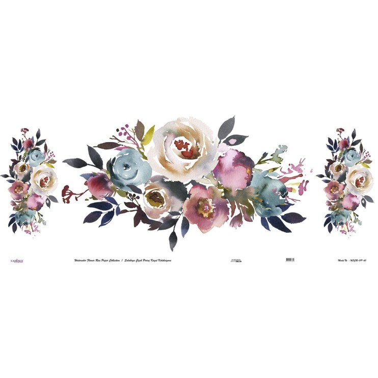 Рисовая карта "Watercolor flower" 60х140см, WFCR-019
