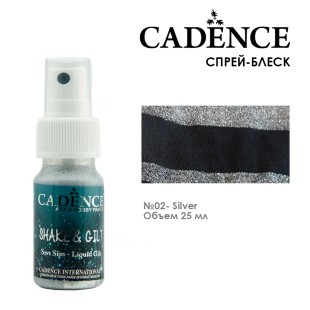 Cпрей-блеск на водной основе Cadence "Shake&Gilt" 25мл, SGLG02 серебро