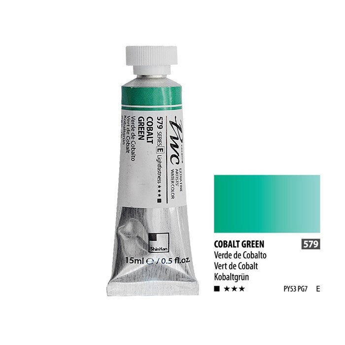 Краска акварельная SH "PWC" №579 (E) зеленый кобальт / туба 15мл