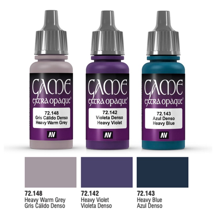 Комплект акрила Vallejo "Game Extra Opaque" 3 штуки (№142, 143, 148) по 17мл