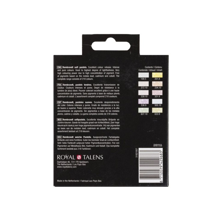 Набор сухой пастели Rembrandt "Highlights" светлые оттенки / 10 мелков