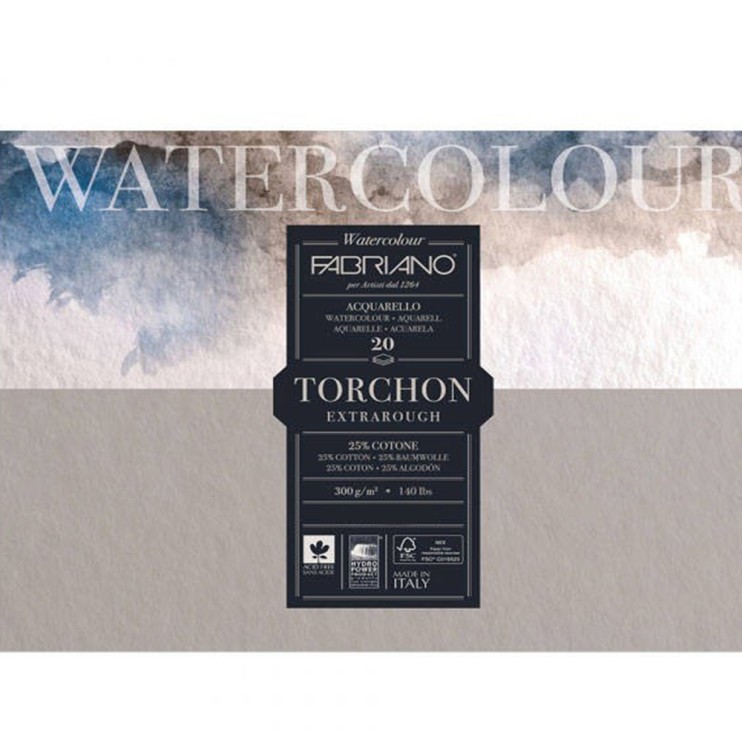 Склейка для акварели Fabriano "Watercolour" 35,5х51см, 20л, 300гр/м² (Torchon)