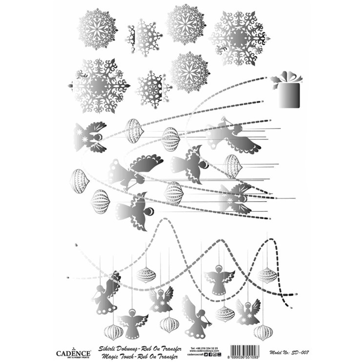 Трансфер "Magic Touch Ru-bon" 30х42см, Silver 007 ангелы снежинки