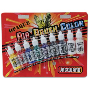 Набор из 8 красок "Airbrush Opaque Color" + лак по 14мл