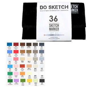 Набор Sketchmarker Classic "DoSketch" 36 маркеров в тканевом пенале