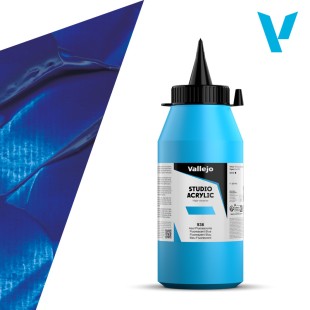 Акрил Vallejo "Studio" 936 Fluorescent Blue (Синий флюо), 1л