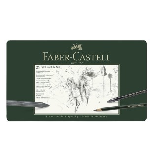 Набор чернографитных карандашей Faber-Castell "Pitt Graphite Set" 26 штук в металлической коробке