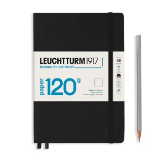 Блокнот без линовки Leuchtturm1917 "120g Edition" А5, 101л, 120гр/м², твердая обложка,Черный