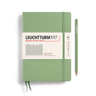 Блокнот в клетку Leuchtturm1917 "Medium" A5, 125л, 80гр/м², твердая обложка,Зеленый Шалфей