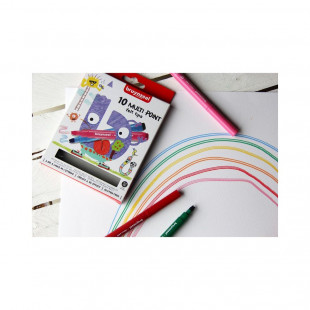 Набор фломастеров Bruynzeel "Multipoint" 10 штук в картонной упаковке