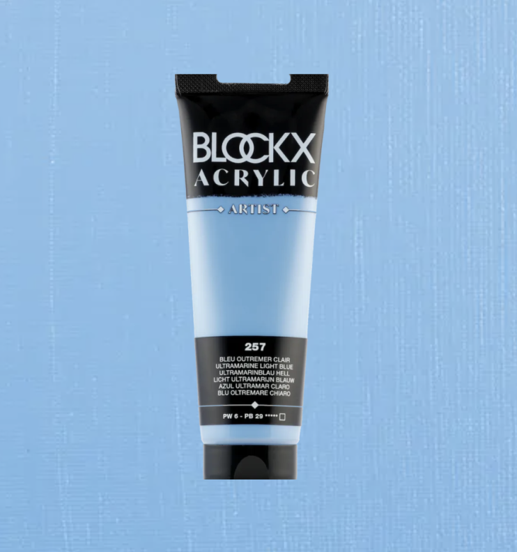 Акрил Blockx Artist №257 Ultramarine light blue/ Ультрамарин синий светлый, 250мл