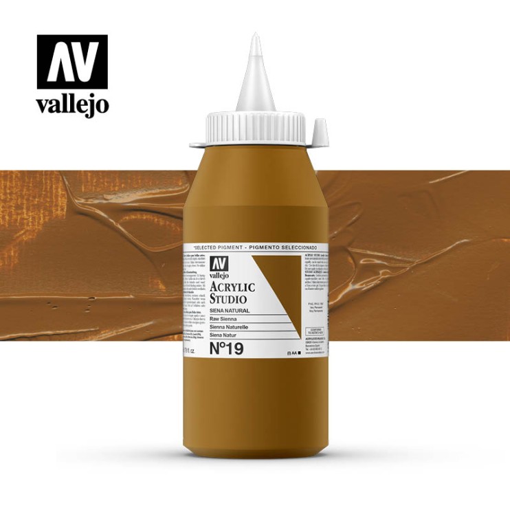 Акриловая краска Vallejo "Studio" #019 Raw Sienna (Сиена натуральная), 1л