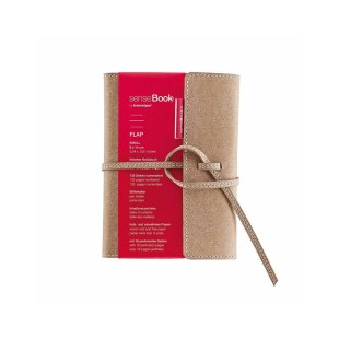 Блокнот в клетку SenseBook "Flap" S 9x14см , 80л , 80гр/м² (композиционная кожа)
