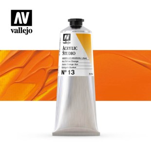 Акриловая краска Vallejo "Studio" #13 Azo Yellow Orange/Желто-оранжевый (125 мл)