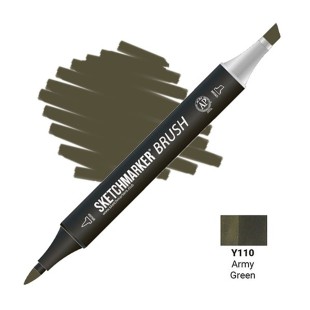 Маркер SketchMarker "Brush" Y110 Армейский зелёный