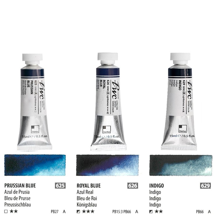 Краска акварельная SH "PWC" 3 тубы (№625, 626, 629) по 15мл