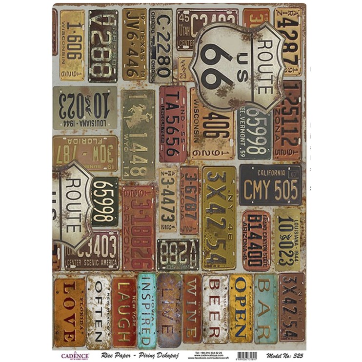 Рисовая карта "Rice paper" 30х42см, RDP325 знаки и вывески