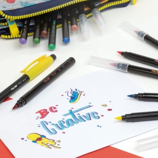 Набор фломастеров "Milan" 10 цветов в картонной упаковке (кисть наконечник)