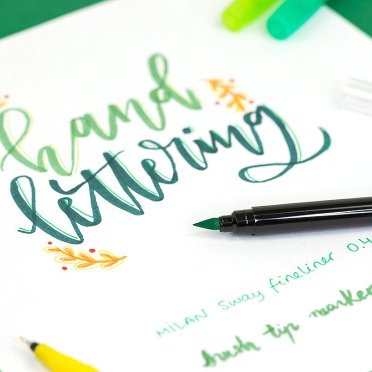 Набор фломастеров "Milan" 10 цветов в картонной упаковке (кисть наконечник) 