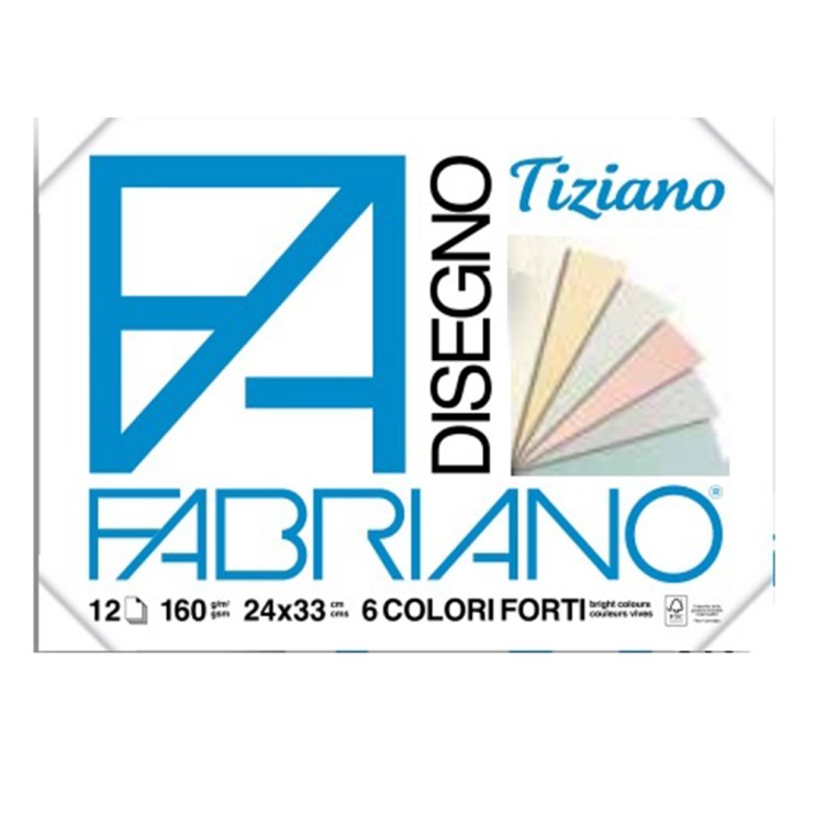 Блок бумаги для пастели Fabriano "Tiziano" 24х33см, 12л, 160гр/м², светлые цвета (67122433)