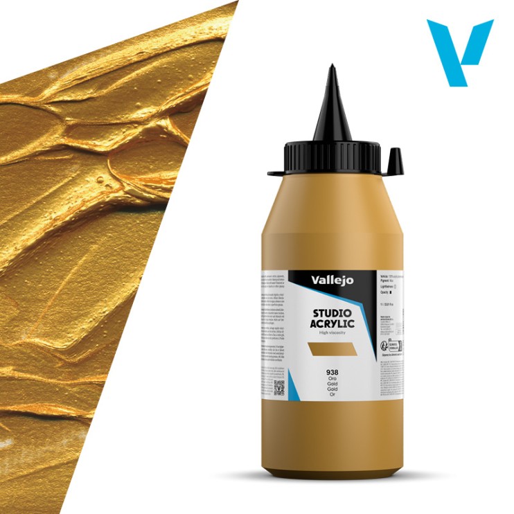 Акрил Vallejo "Studio" 938 Gold (Золото), 1л