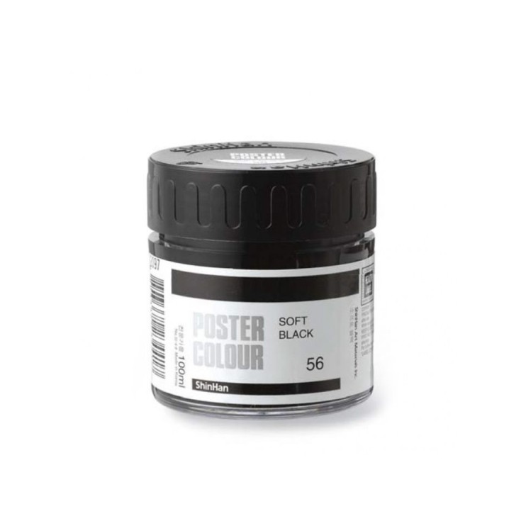 Гуашь постерная ShinHan "POSTER COLOR" BLACK №56 черная 100мл