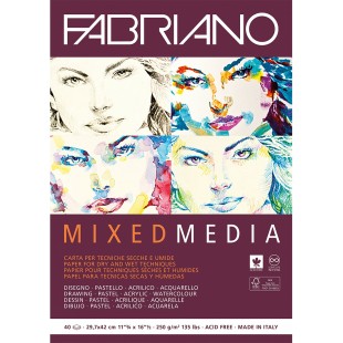 Склейка бумаги для смешанных техник Fabriano "Mixed Media" 29,7x42см, 40л, 250гр/м² (19100382)