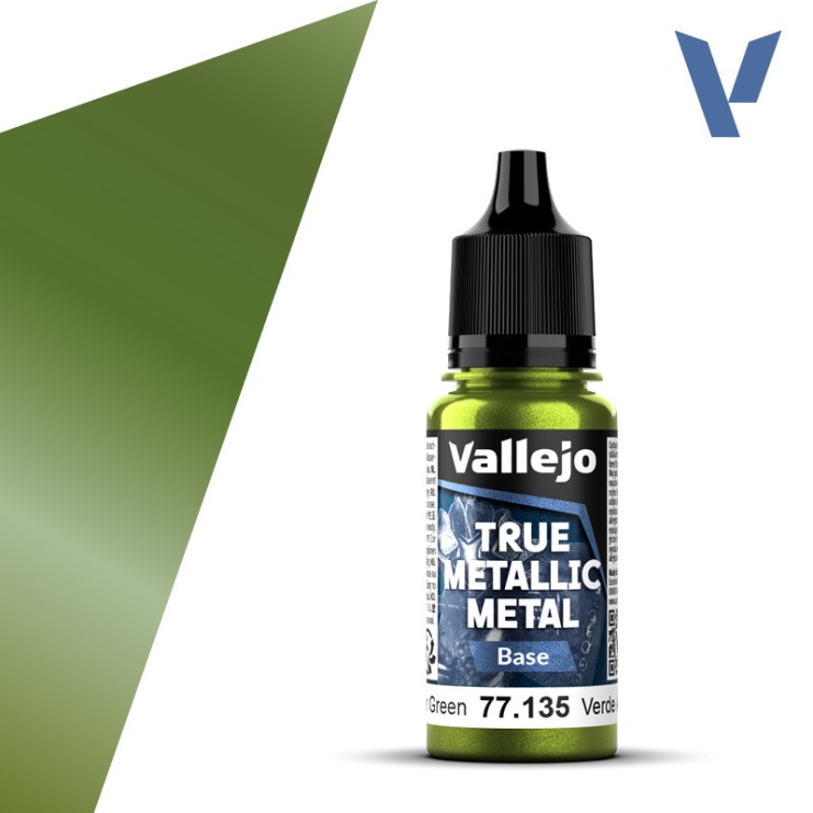 Краска акрил Vallejo "True Metallic Metal" 77.135 Amber Green, 18мл (серия Base)