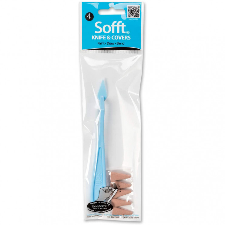 Мастихин для пастели Panpastel "Knife & Covers" №4 с треугольной поролоновой насадкой 