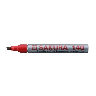 Маркер перманентный для гладких поверхностей Sakura "140" 4.0мм, красный