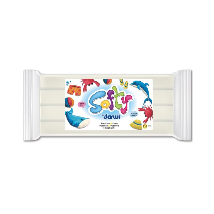 Пластилин Darwi "Softy" на восковой основе, Белый, 500г (0870500010)