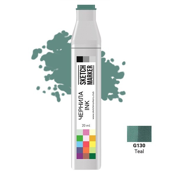 Чернила спиртовые Sketchmarker G130 Зеленовато-голубой, 20 мл