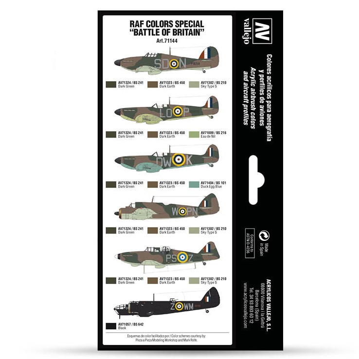 Набор 8 красок Model Air "Battle of Britain" 71.144