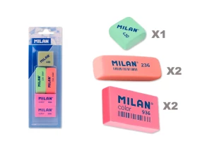 Набор ластиков каучуковых "Milan" 5 штук