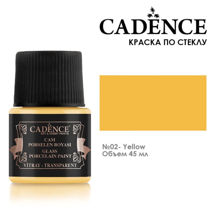 Краска по стеклу "Glass Porcelain Paint" №02 желтый
