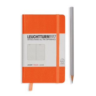 Блокнот в линейку Leuchtturm1917 "Pocket" A6, 93л, 80гр/м²,твердая обложка,Оранжевый (342930)