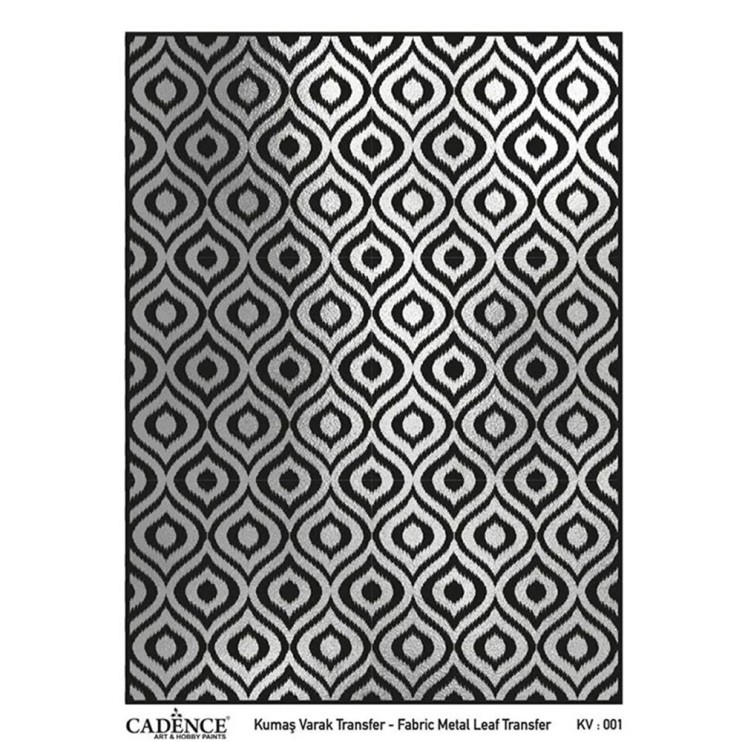 Трансфер "Fabric metal leaf transfer" 30X42см, Silver KV001 фон узор