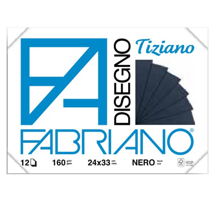 Блок бумаги для пастели Fabriano "Tiziano" 24х33см, 12л, 160гр/м², черная (68122433)