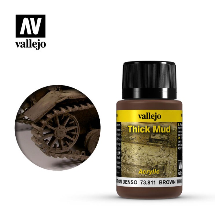 Краска для сборных моделей Vallejo, серия "Weathering Effects", цвет 73.811 (Brown Mud)